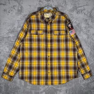 Angry Minnow Vintage Smokey Bear Graphic Flannel Shirt Plaid XXL